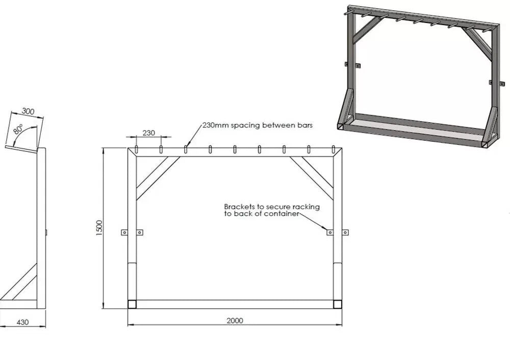 10 ft x 8 ft Rigging Loft / Tackle Store / Steel Storage Container Bespoke